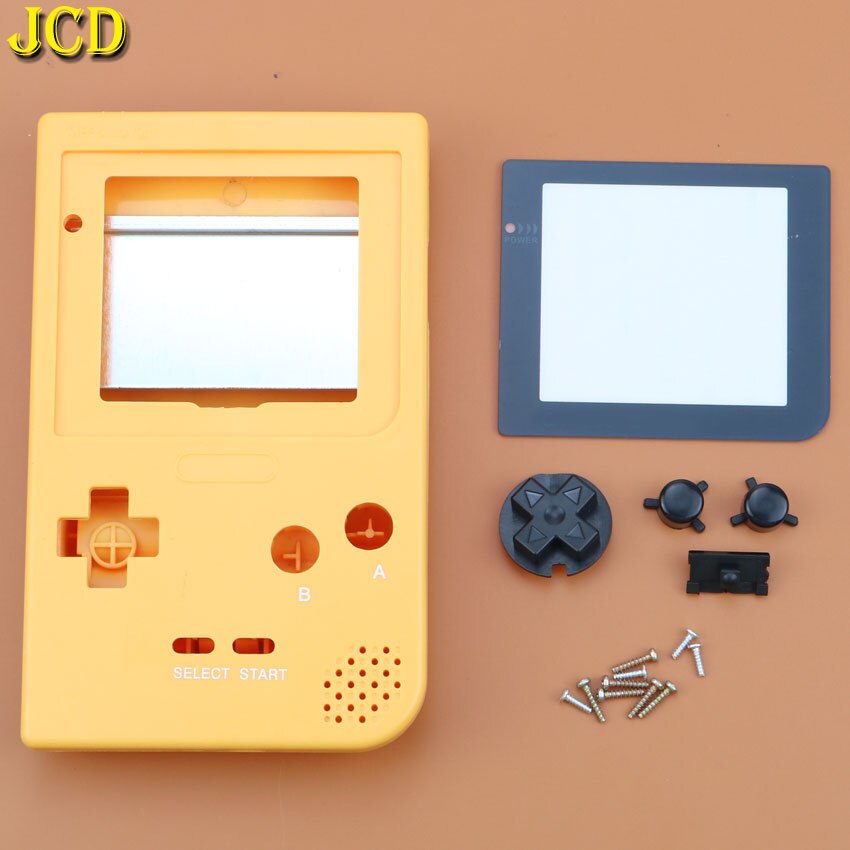 JCD 1PCS Plastic Full Case Cover Housing Shell Replacement for Gameboy Pocket Game Console for GBP Shell Case W/ Buttons Kit: P Yellow