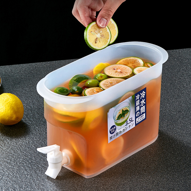 3500ml Water Pitcher Jug With Faucet Lemon Juice Kitchen Drinkware Kettle Pot Cold Ice Bottle Container Heat Resistant Ryback