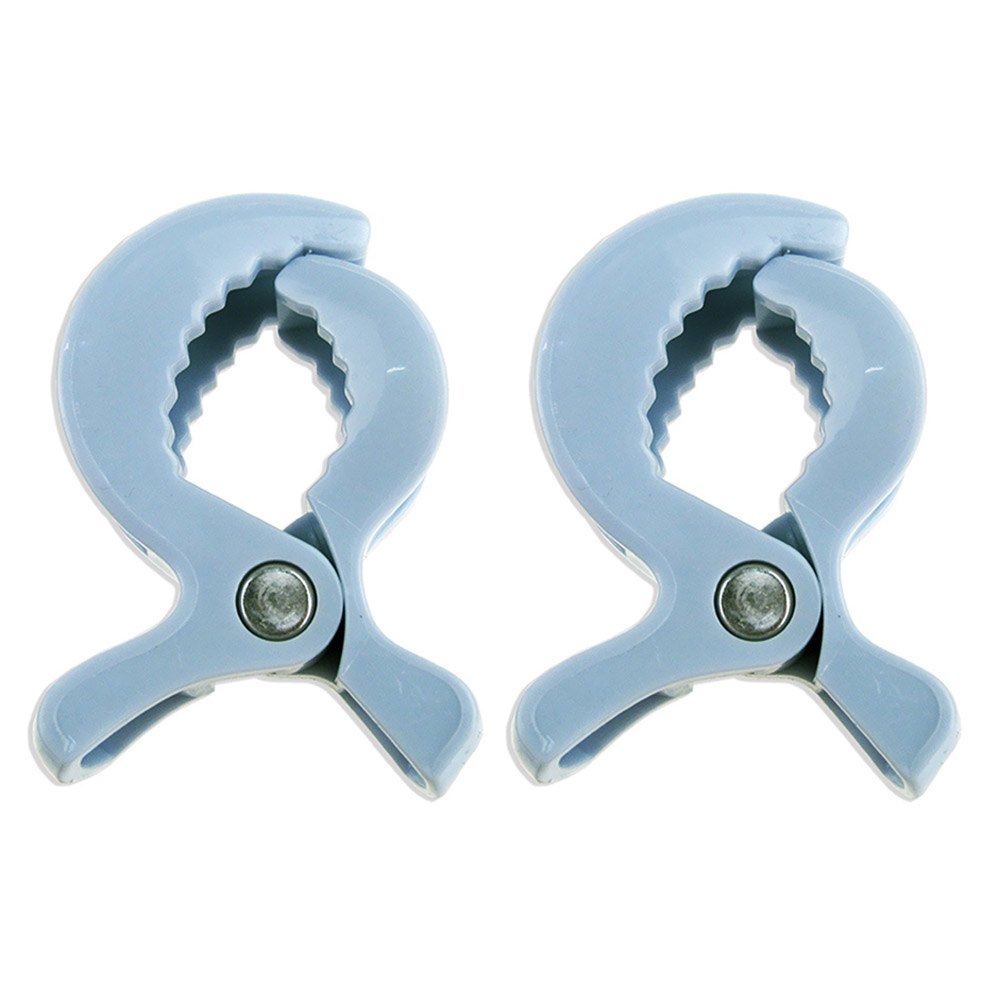 Pinza de cocodrilo para cochecito de bebé, 2 uds., Clip portátil para cochecito, gancho para asiento de coche de bebé, Clips, accesorios de cochecito de bebé: Light Blue