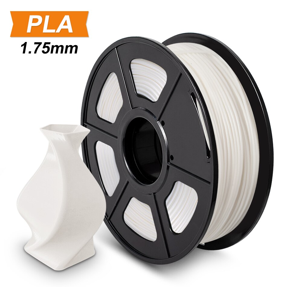 Sunlu 1.75mm pla plus / pla filament 3d filament til 3d printer 100%  ingen boble miljøvenlig polyaktisk syre forbrugelig nedbrydeligt: Pla hvid