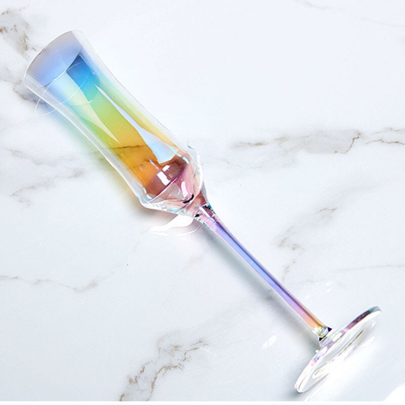 Dream Gradient Rainbow Goblet Crystal Glass Champagne Glass TI99