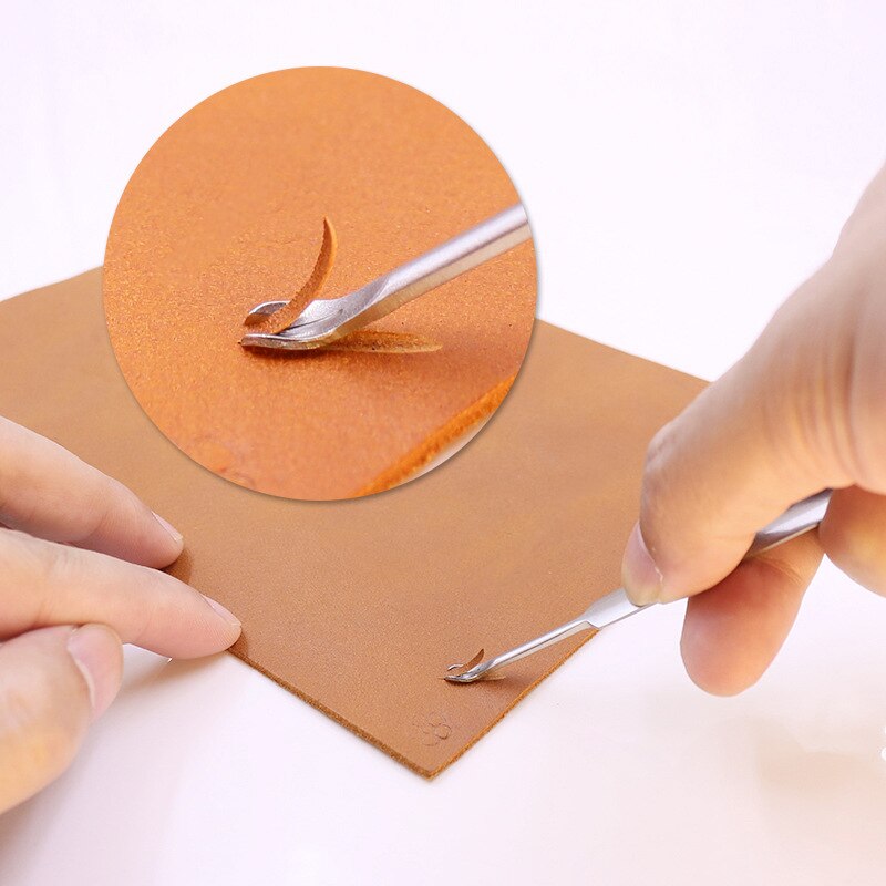 S/L Groover Punching Tool Kit U+V Shaped Leather Stitching Skiving Tool Leathercraft Hole Puncher Edge Beveler Tool Kit