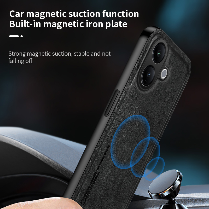 For Vivo V60 Lite 5G Back Cover Skin Feel Shockproof Magnetic Phone PU Leather Case Soft For Vivo V60 Lite