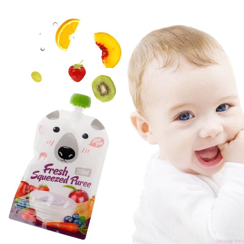 8 Pcs Hersluitbare Vers Geperst Zakjes Praktische Baby Spenen Voedsel Puree Herbruikbare Squeeze Voor Pasgeboren