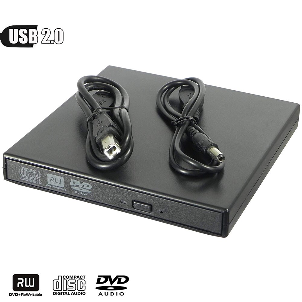 External USB DVD Drive for Toshiba Acer Lenovo Laptop PC Win XP/7/8/10 Super Multi 8X DVD RW 24X CD Burner Optical Drive Black