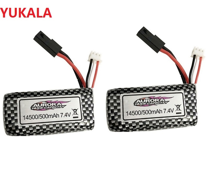 Batería lipo de 7,4 v, 500mAh/7,4 v, 1000mah, 14500 mAh, para XINLEHONG 9130, 9136, 9137, 9130, 9136, 9137, Q901, coche teledirigido de alta velocidad