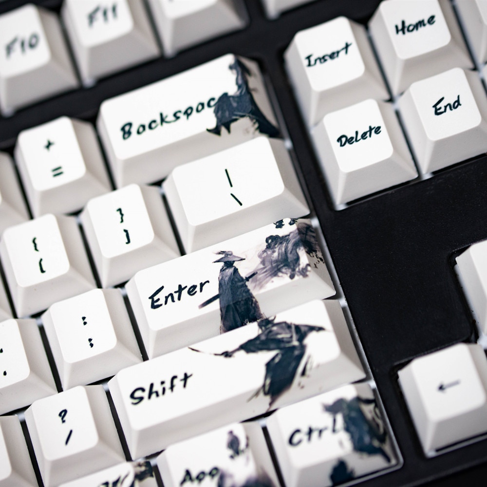 E Ink Key Cap Knight Errant Keycap Ink keycaps 5-Surfaces Dye sub Cherry Profile 104 ...