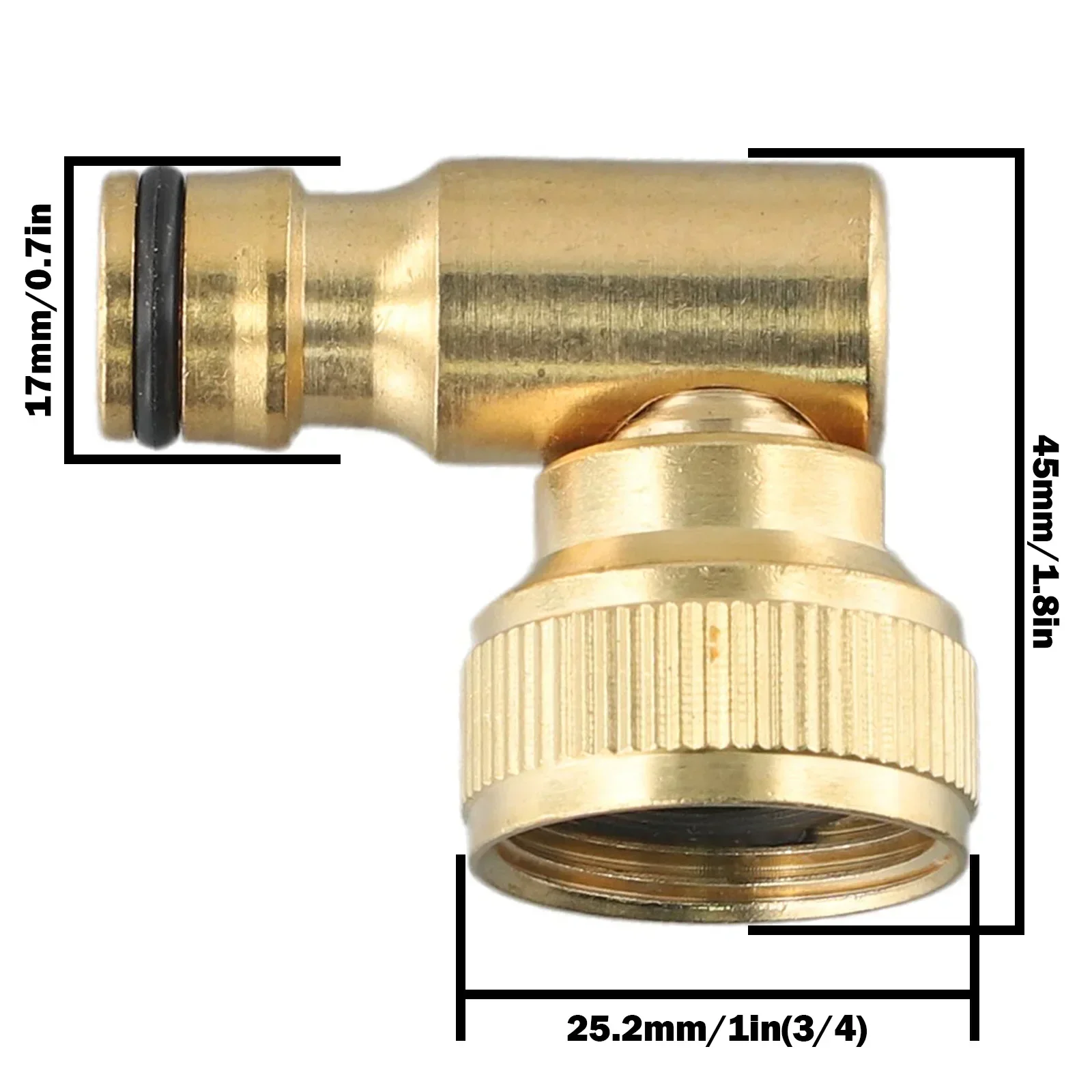 Brass 90 Degree Swivel Elbow Quick Connector For Hoselock Plug 3/4'' Female Outdoor Garden Hose Faucet Adapter