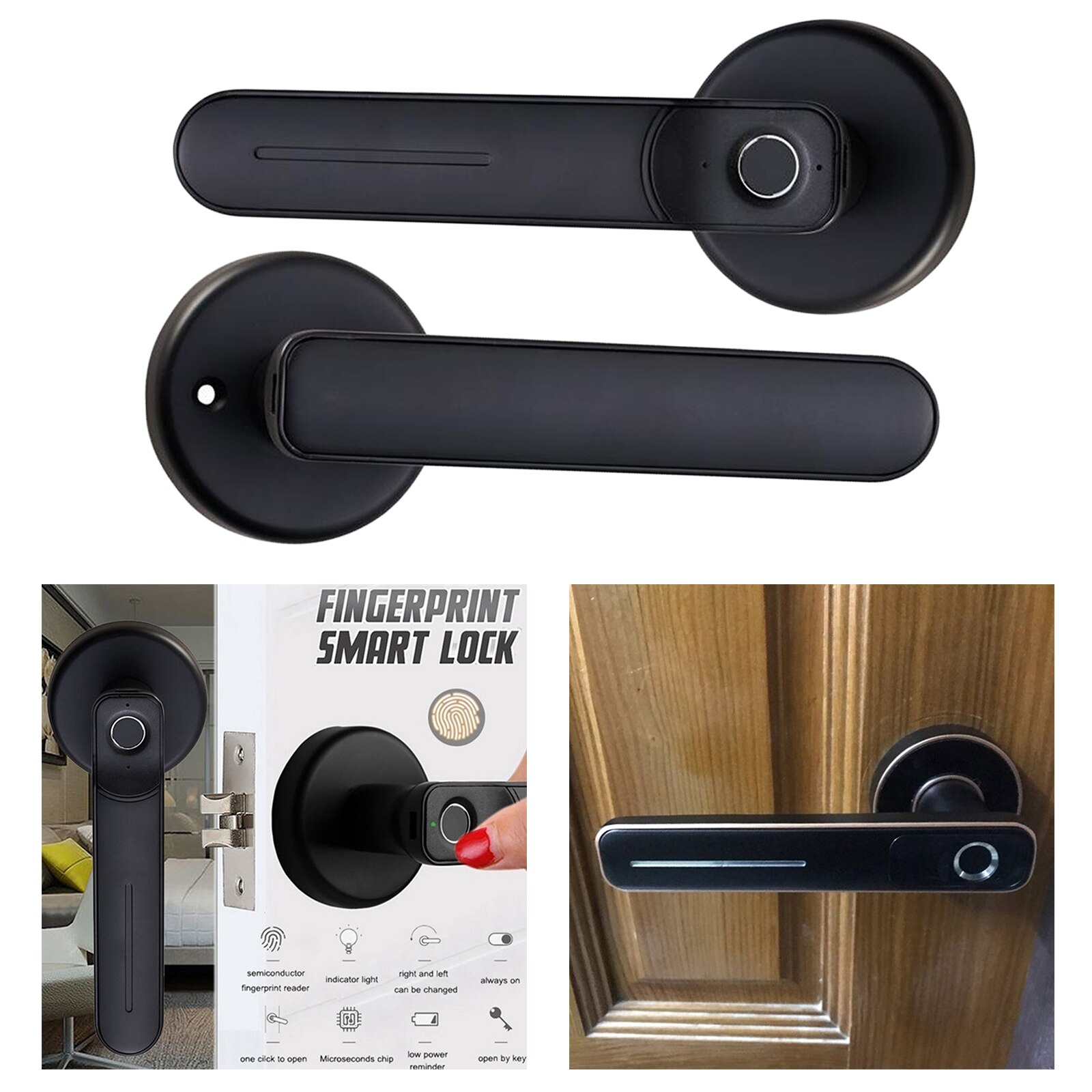 Fingerprint Door Digital Thumbprint Handle Lock Intelligent Smart Touch