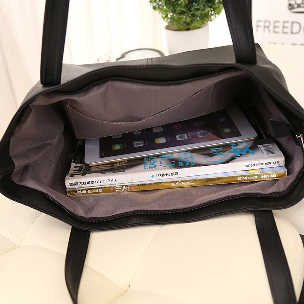 Aelicy senhora hangbag macio couro do plutônio preto grande capacidade totes saco de compras alta qualidade messager saco feminino c30