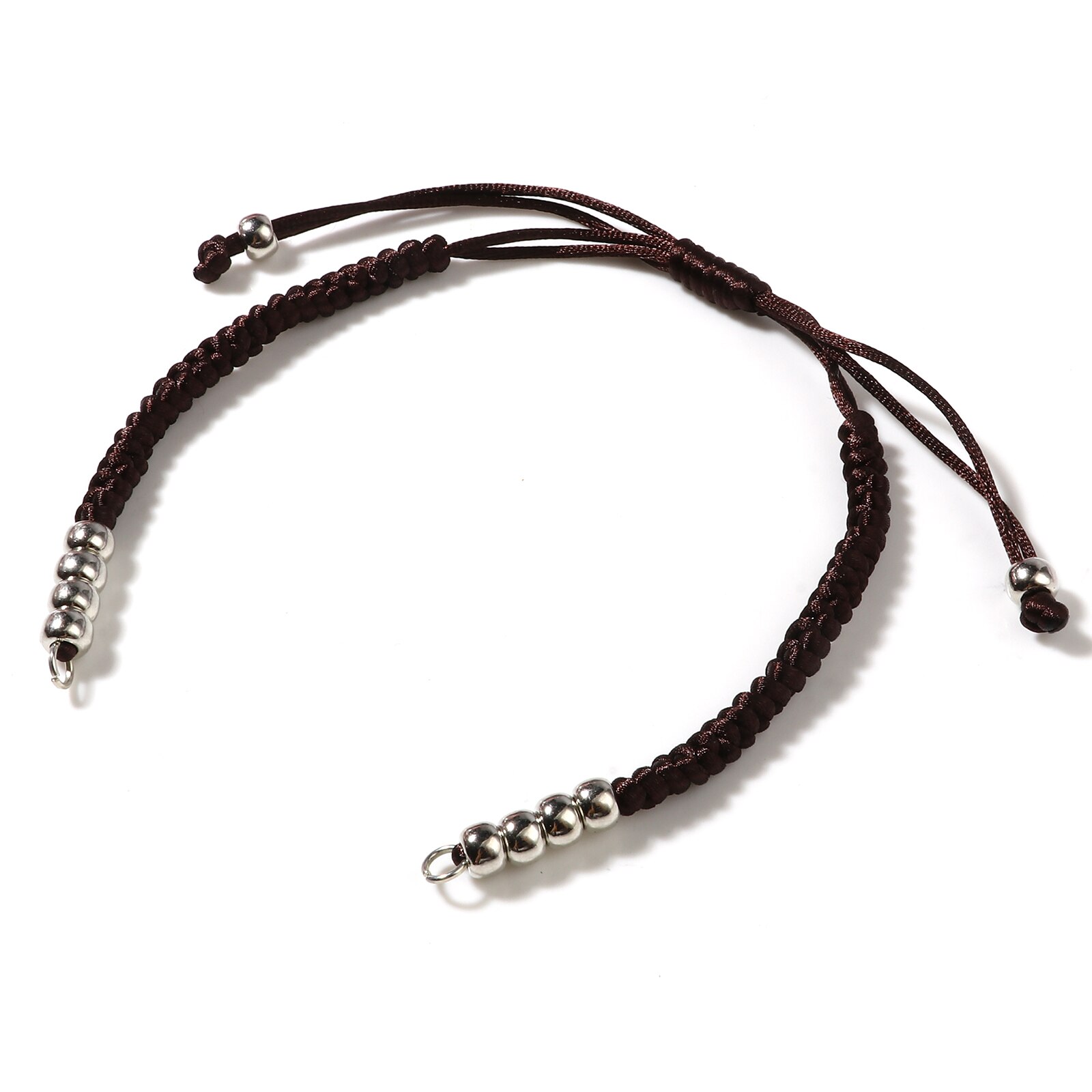 5 stk polyester flette flette armbånd tilbehør funn justerbart armbånd for gjør-det-selv smykker finne 19cm(7 4/8 ") lang: 6