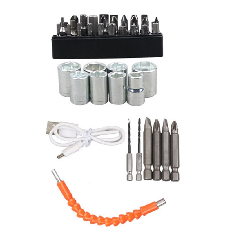 47 Pcs Mini 4V Electric Screwdriver Battery Operated Cordless Screw Driver Drill