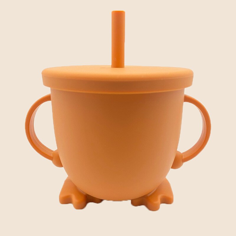 1PC Baby Silicone Snack Cup Baby Double Handle Silicone Feeding Bowl Spill-Proof Biscuits Container Box Snacks Storage Box