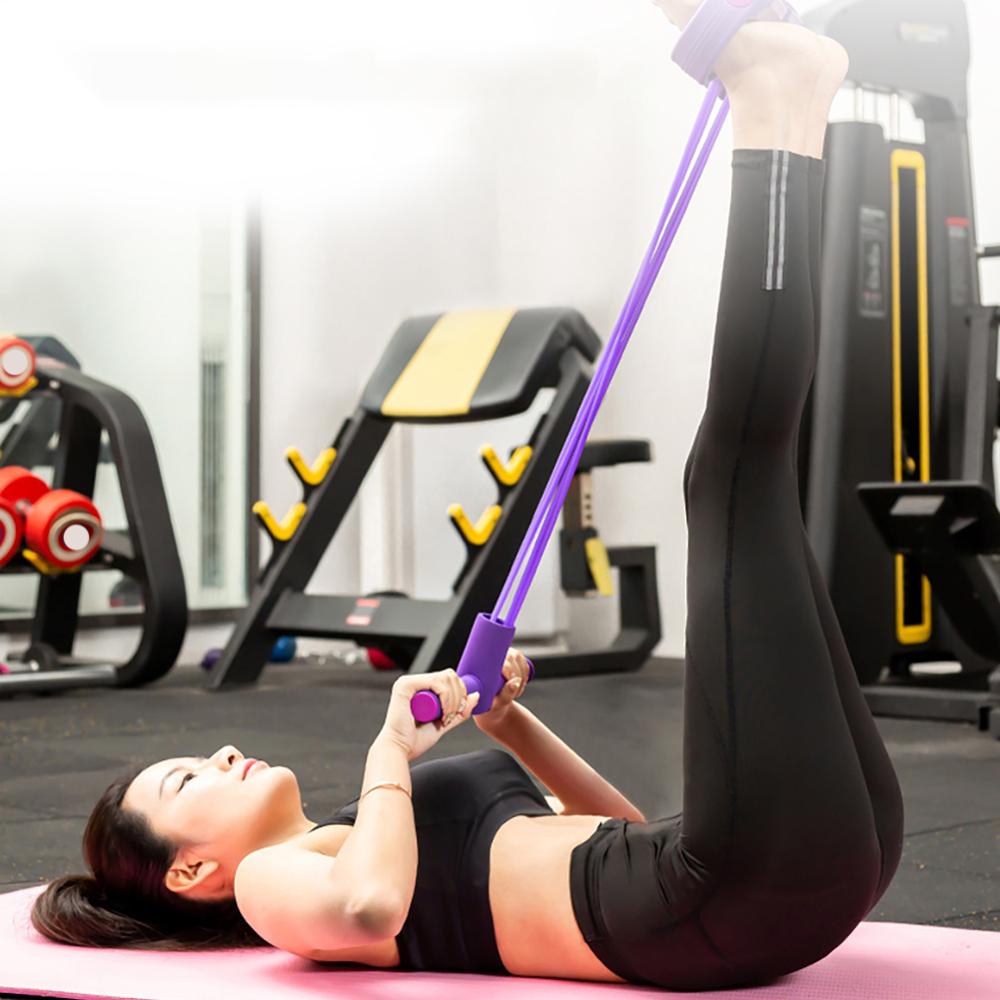 49x25x6.5cm Four-tube Multifunctional Pull Rope Pedal Elastic Rope Leg Puller Abdominal Crunches Footstool pull rope