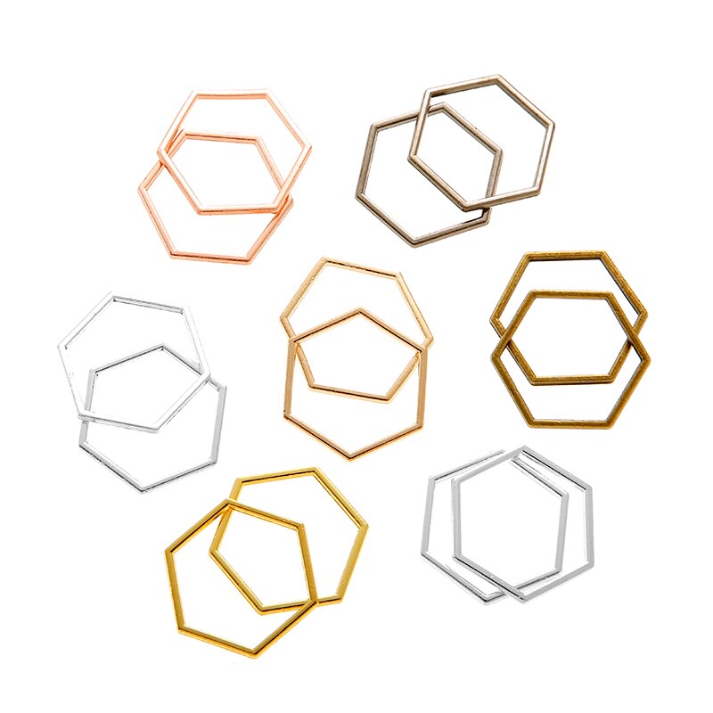 Yuenz 10Pcs 7 Kleur Mini Hexagon Charm Hollow Lijm Blank Hanger Lade Bezel Charms Diy Armband Ketting Handgemaakte Bezel mold