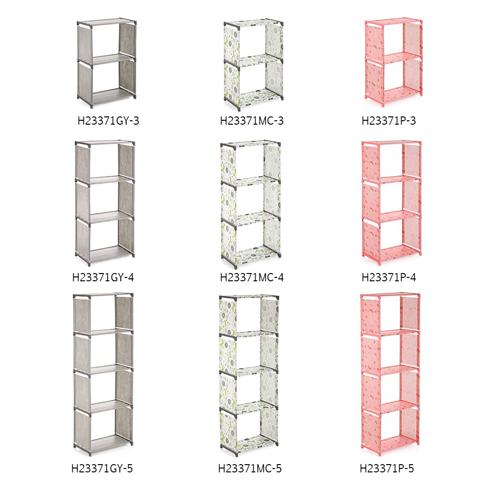 5-Shelf Kids Book Shelf Simple Non woven Fabric Folding Stand up Bookshelves Furniture Home Decoration Shelf Saving Space