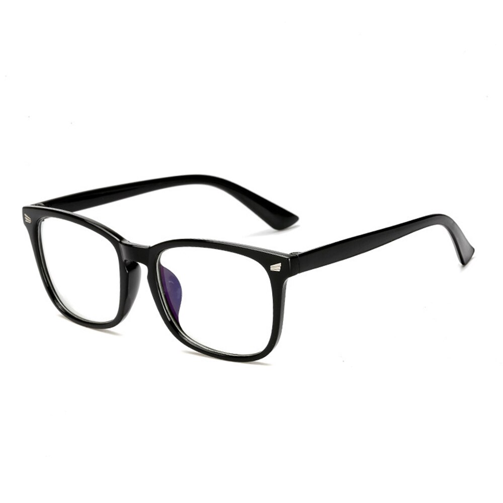 Women Men Transparent Computer Glasses Spectacle Frame Anti Blue Ray Clear Lens Eyeglasses Portable Vision Care Optical Glasses: Black