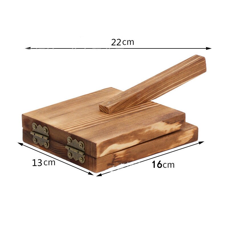 Wooden Dumpling Machine Mold Packaging Wonton Dough Empanada Mold Dumpling Wrapper Press Square Manual Dumpling Wrapper: 04 A Wooden