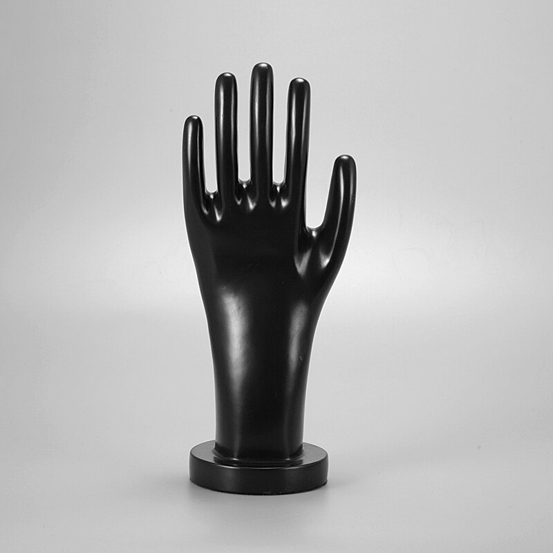 MANO IZQUIERDA de plástico para hombre, Manneqin, para exhibición de guantes, de una pieza: Black