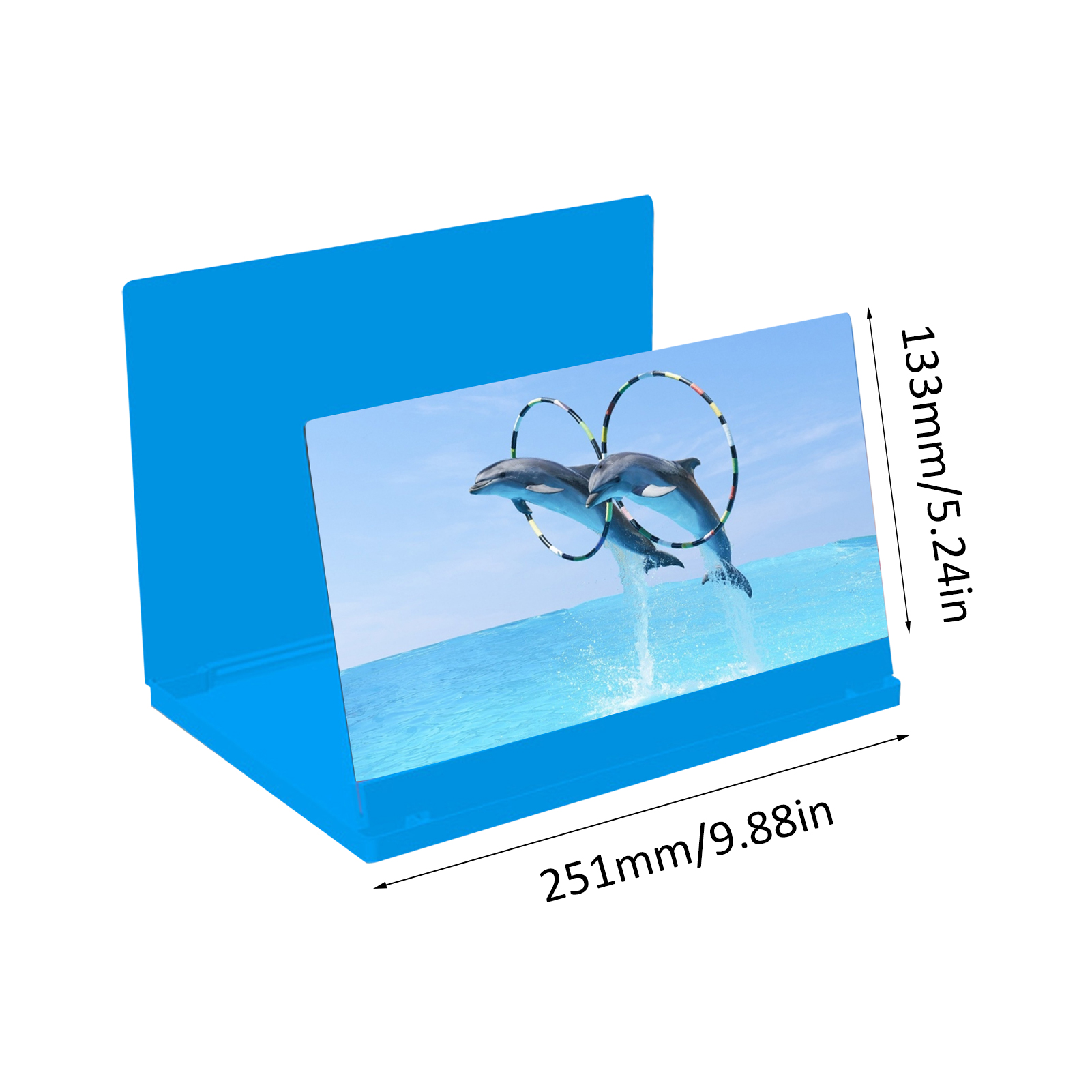 3D ekran telefonu komórkowego lupa HD wzmacniacz sygnału wideo wspornik stojakowy z gra film powiększające składany uchwyt uchwyt do projektora: Blue