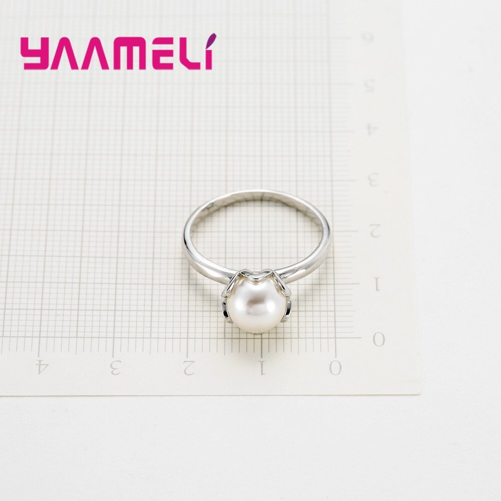 Anillo de Plata de Ley 925 con perlas de agua dulce, accesorios de para mujer