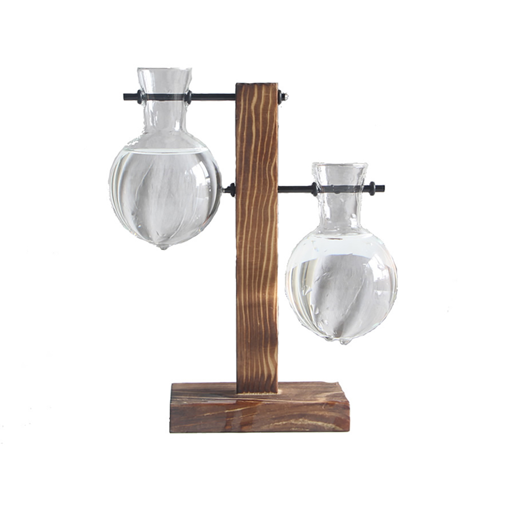 Terrarium Planter Bulb Glass Vase Water Planting Propagation Stations Hydroponics Plants With Wooden Stand Garden Wedding Decor: 1