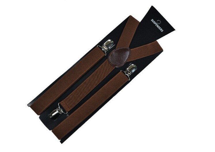 Adjustable Elasticated Adult Suspender Straps Unisex Women Men Y Shape Elastic Clip-on Suspenders 3 Clip Pants Braces: Coffee