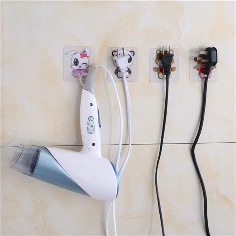 4PCS Cartoon Set Toothbrush Holder Transparent Toothbrush Holder Wall-mounted Toothbrush Holder Bathroom Accessories Lazienka