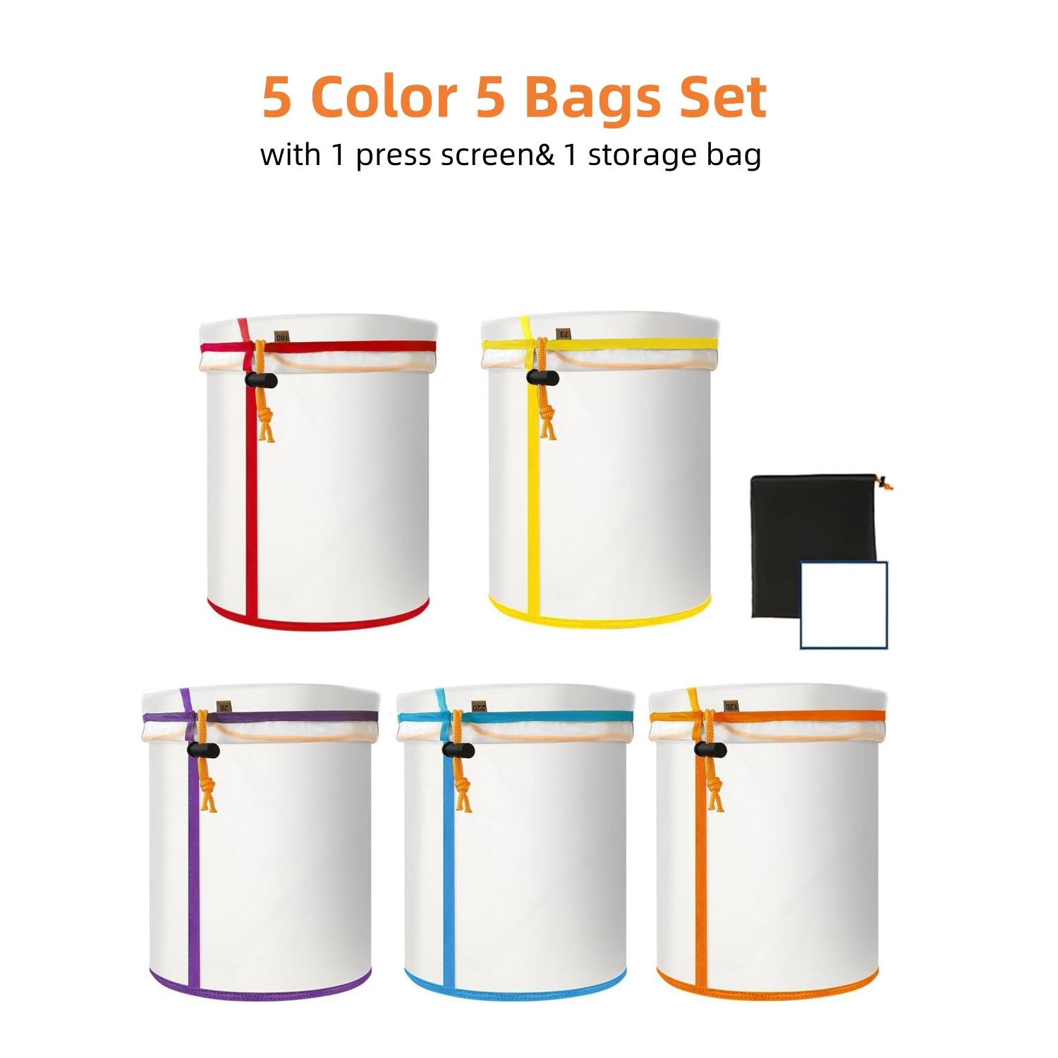 5 Gallon Filter Bag All Mesh Nylon Bubble Hash Bag Garden Grow Bag Hash Herbal Bags Ice Essence Extractor Kit Extraction: Clear