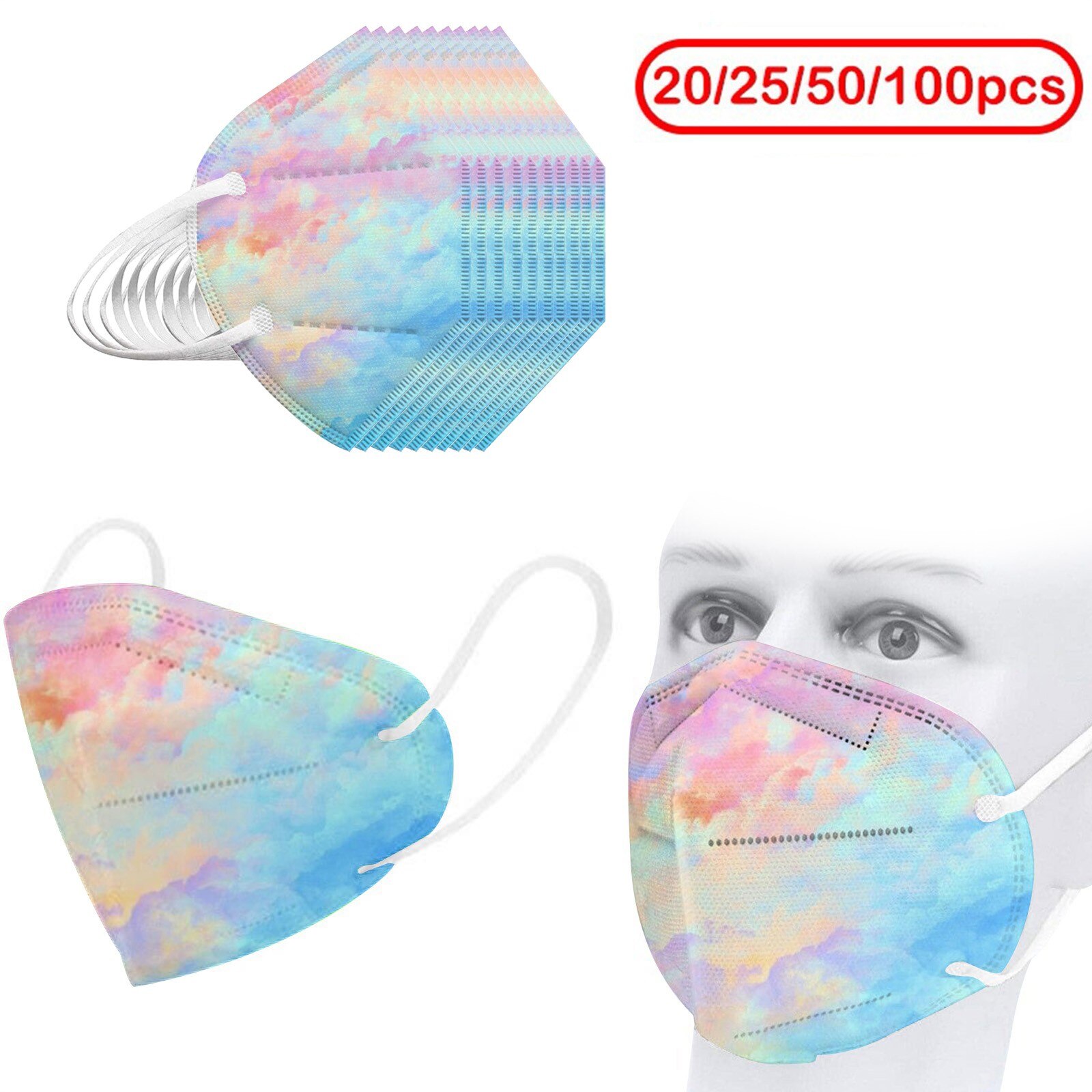 Máscara protectora para la cara, 5 capas, alta densidad, PM2.5, filtro de protección contra la contaminación y el viento