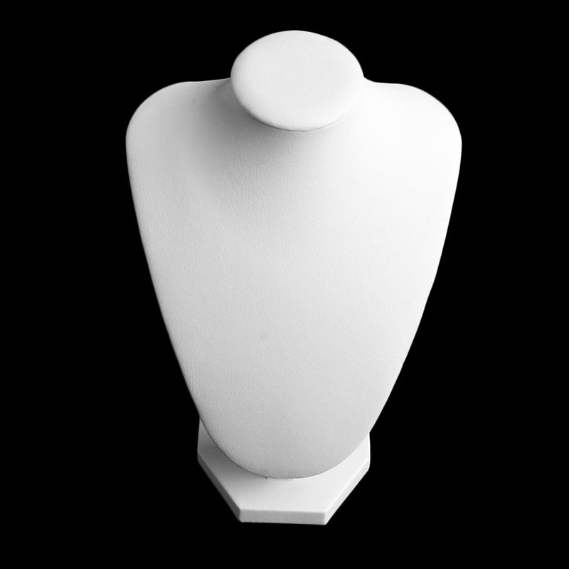 Faux Lederen Mannequin Sieraden Ketting Display Houder Hals Buste Stand Showcase N58F