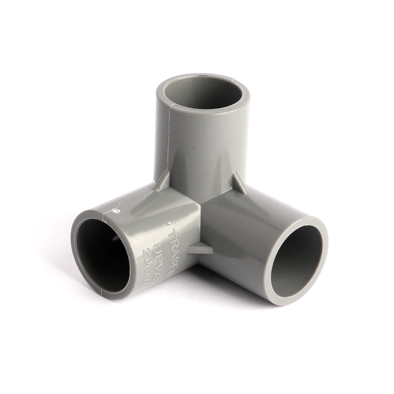 15pcs 3-Way PVC Fitting Inner Diameter 20mm Elbow Tee PVC Connector Grey Plastic PVC Joints