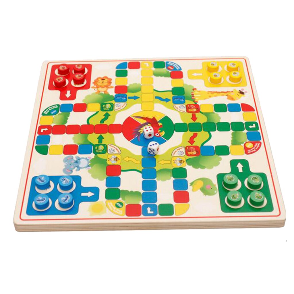 Parent-child Interaction Game Set 2 in 1 Standard Chinese Checkers Aeroplane Chess Camping Trip