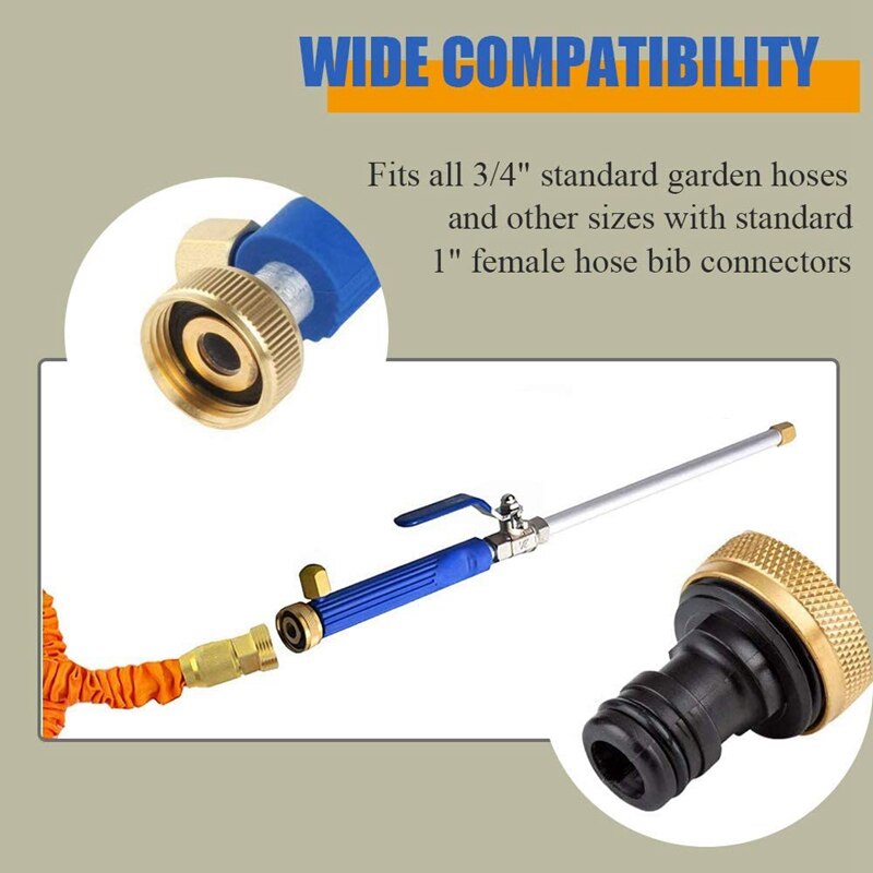 High Pressure Power Washer Wand For Garden Hose With Jet Nozzle And Fan Nozzle Hydro Jet Power Sprayer For Car Washing