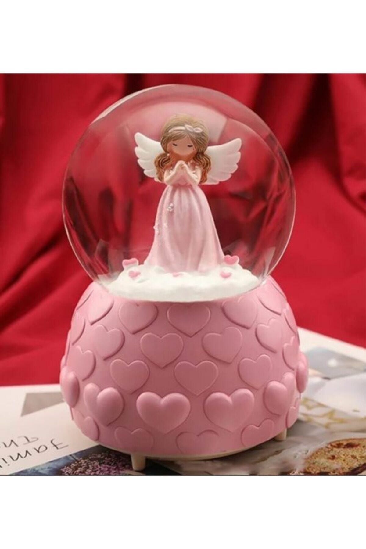 Mini boule de neige lumineuse rose féerique, couleur magique changeante, boule décorative pour la maison ou le bureau, boules de flocon de neige