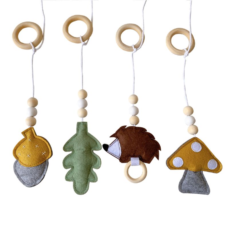 4Pcs Massief Houten Fitness Rack Hanger Baby Gym Speelgoed Opknoping Ornamenten Room Decor D7YD: 8