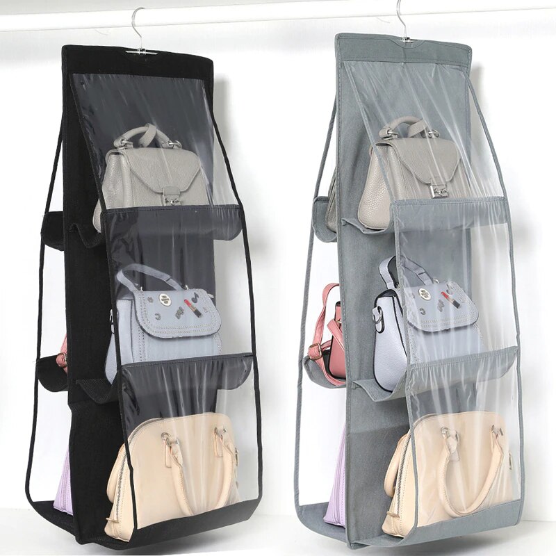 Hanging Handbag Organizer Soft Foldable Dust-Proof Storage Holder Bag Wardrobe Closet Wardrobe Storage Bag Storage
