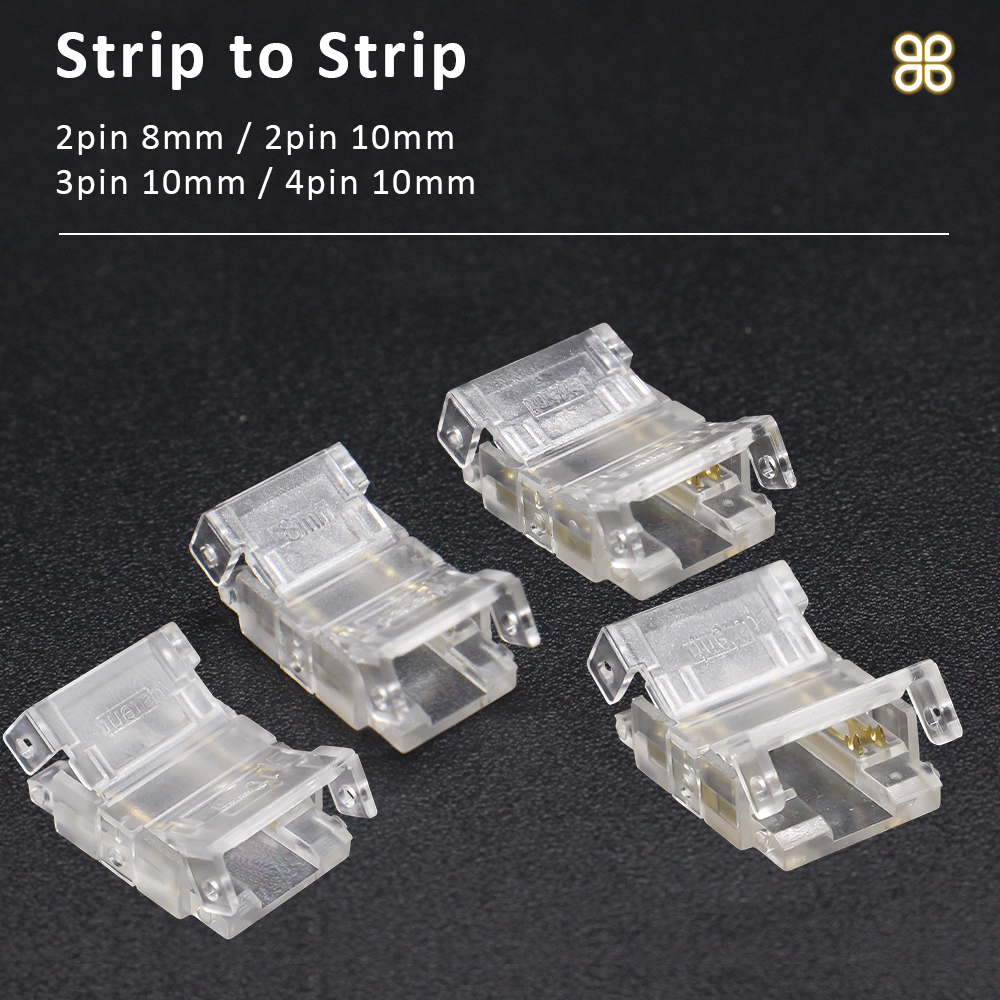 Conector de tira LED COB de 2 pines, 3 pines, 4 pines, Terminal de cable de extensión, conectores LED para luces de cinta flexibles RGB CCT COB de 5mm, 8mm y 10mm