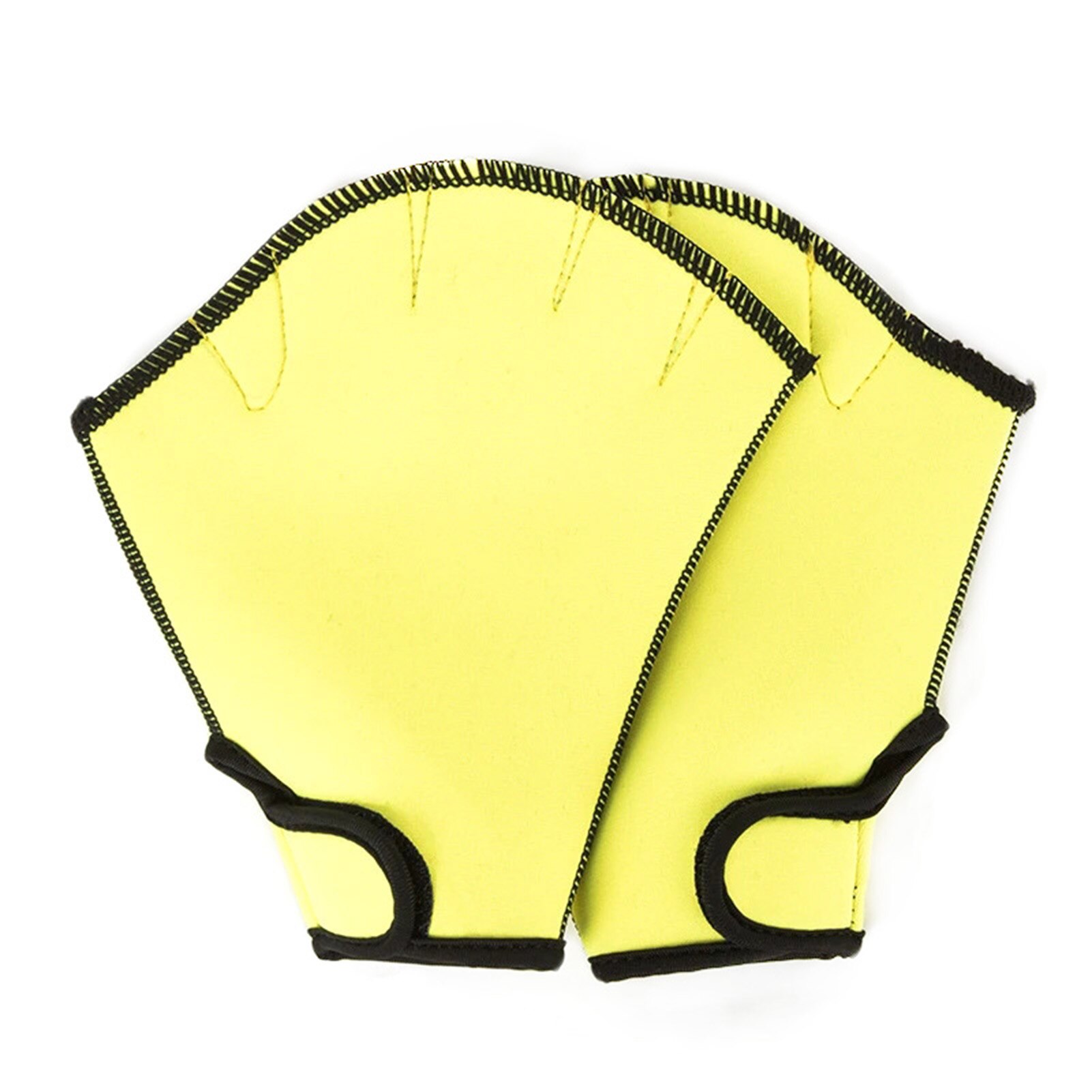 Fingerless Webbed Swim Gloves Water Resistance Diving Hand Web Swim Training Gloves For Swimming YS-BUY: Yellow / S