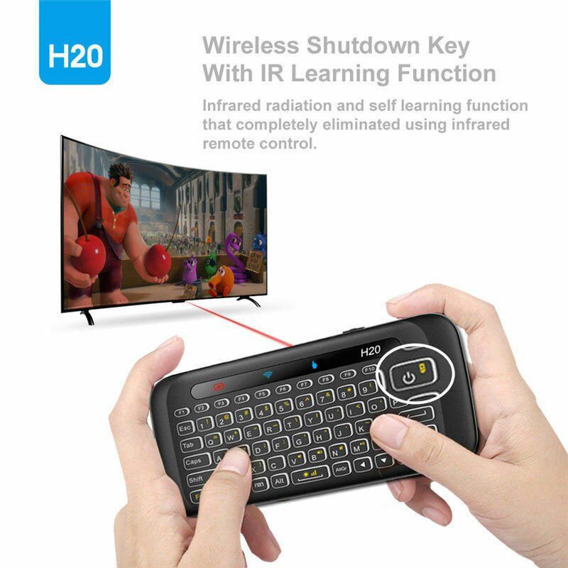 H20 2.4GHz Wireless Keyboard USB Full Screen Touchpad with Backlight Function