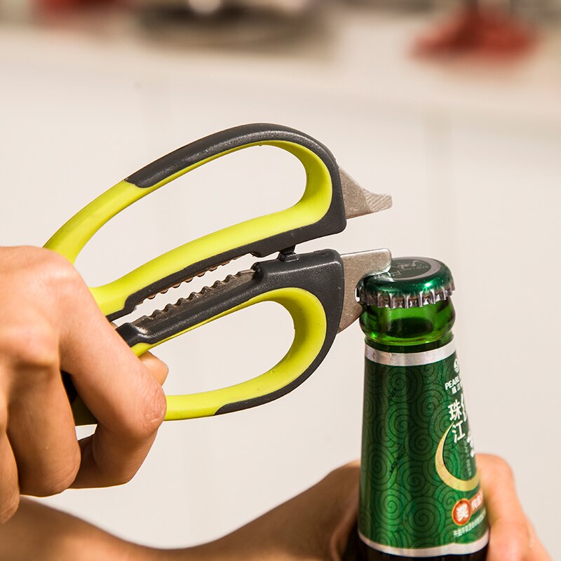 Multifunctionele Keuken Schaar Roestvrij Staal Schaar Multipurpose Scharen PLUS Knoflookpers Dunschiller Opener Schraper 7in1 Purpose