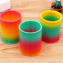 Children's Educational Rainbow Spring Protean Colorful Rainbow Circle Folding Plastic Spring Coil