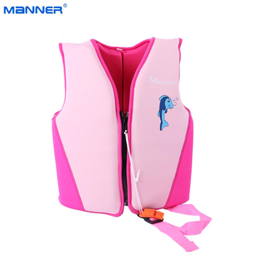 Polyester kinderen Reddingsvest Zwemmen Varen Ski Drifting Hoge Sterkte drijfvermogen Zwemvest Fluitje Water Sport Leven Jassen: Pink / S