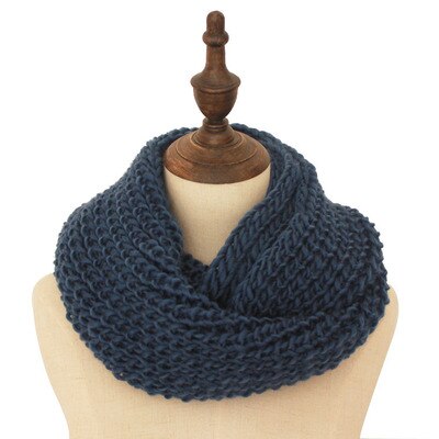 Bufanda negra de cuello redondo para hombre, bufanda tejida para Invierno para mujer, bufandas de invierno para hombre, bufandas infinitas rojas para hombre: jean blue
