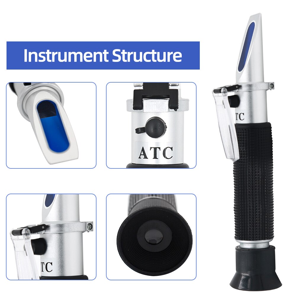 Handheld Brix-refraktometer 0 ~ 32% Optische Zucker Lebensmittel Getränke ATC Inhalt Meter Werkzeug Prüfung 35% aus