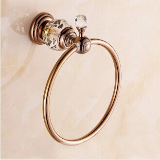 Luxe Crystal & Messing Goud Handdoek Ring, Handdoekhouder, Nieuwkomers Handdoek Bar Badkamer Accessoires,: rose gold