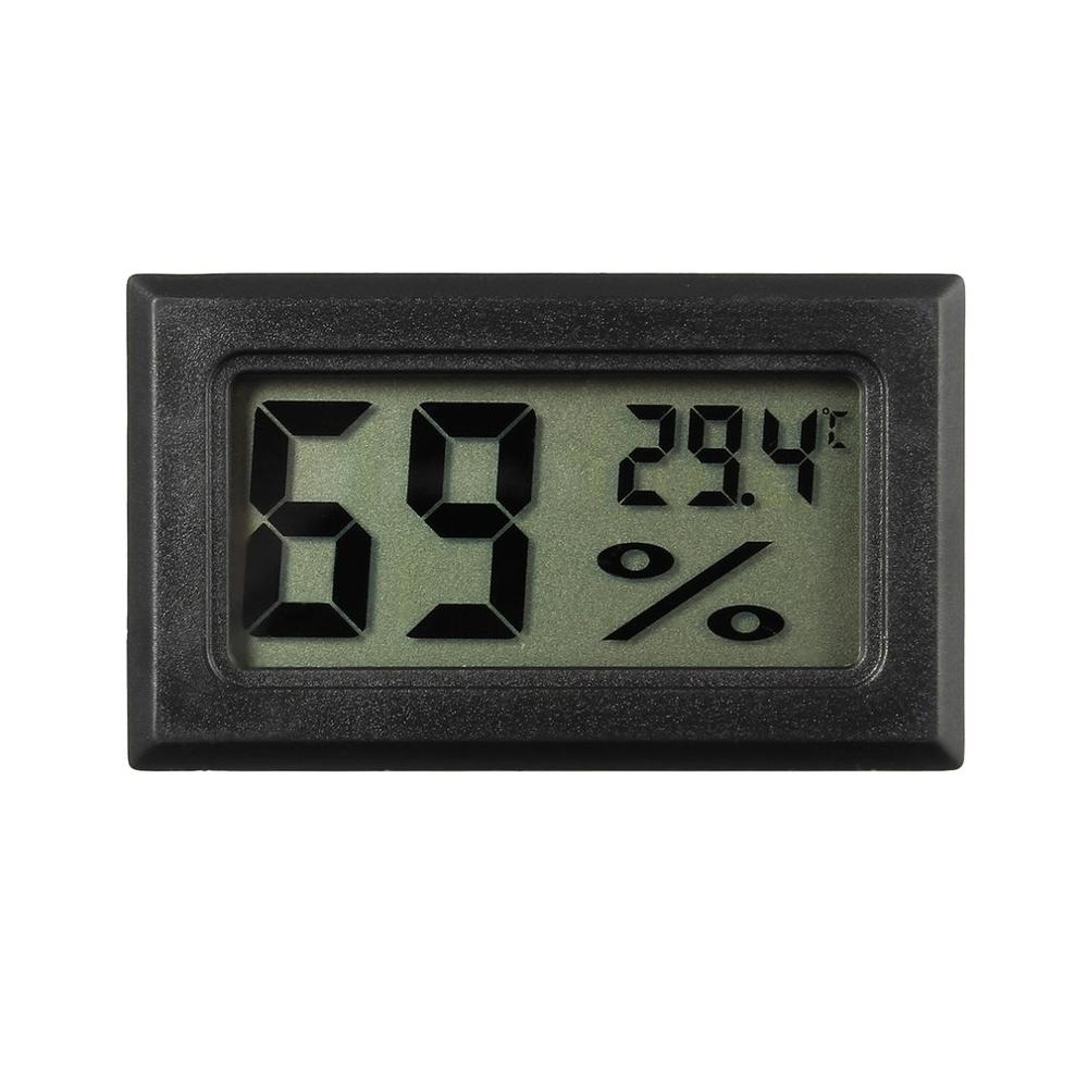 Mini Digital LCD Temperature Sensor Humidity Meter Thermometer Hygrometer Measuring Gauge White/Black: Black