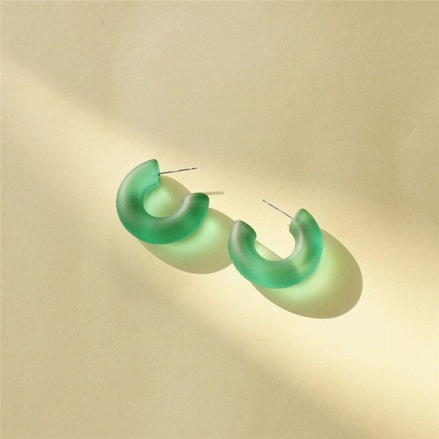 AOMU 2020 nowe koreańskie modne bransoletki dla kobiet nowe przezroczyste akrylowe duże koło bransoletka przyjaźń impreza czar biżuteria: D