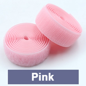 Haisen,Solid Color Soft Nylon Hook and Loop Adhesive Fastener Tape,Magic Tape, Sewing Accessories For Clothe/ Bag/ Shoe/AB Stick: Pink - G