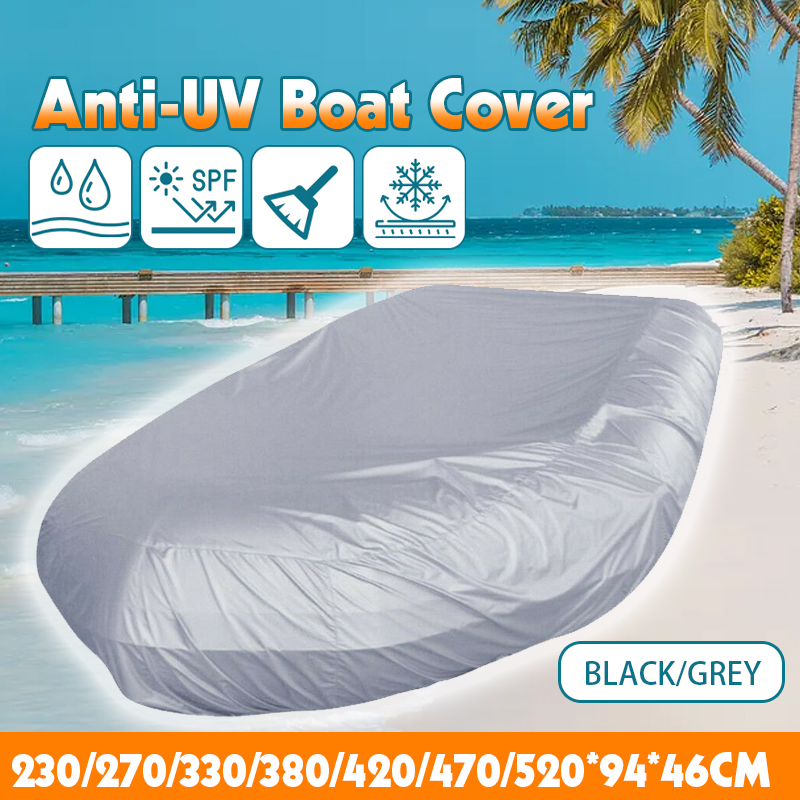 7 Sizes Waterproof UV Sun Dust Protection Inflatable Boat Dinghy Cover Tender Storage Suits 7.5-17ft Kayak Rubber Boat Cover